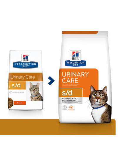 HILL'S Prescription Diet s/d Urinary Care hrana dietetica pentru pisici care favorizeaza eliminarea pietrelor struvit, cu pui 3 kg