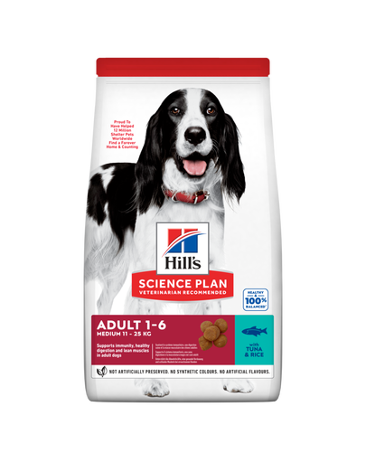 HILL’S Science Plan Canine Adult Advanced Fitness Tuna&Rice 12 kg hrana uscata pentru caini atletici Adult imagine 2022
