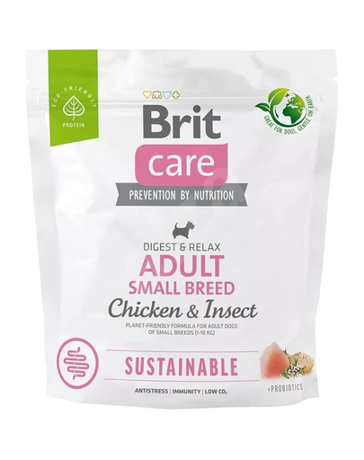 BRIT Care Sustainable Adult Small Breed 1 Kg Hrana Uscata Pentru Caini De Talie Mica, Cu Pui Si Insecte