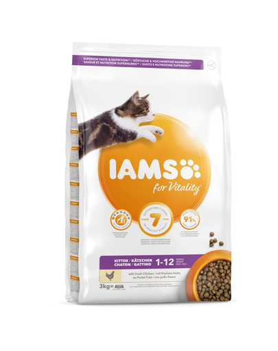 IAMS IAMS for Vitality Kitten cu pui proaspăt 3 kg