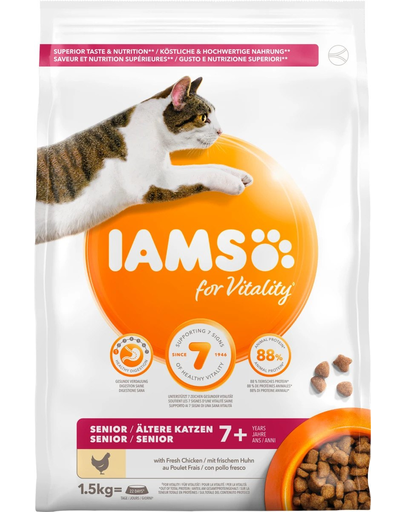IAMS For Vitality Hrana uscata cu pui pentru pisici adulte 1.5 kg 1.5 imagine 2022