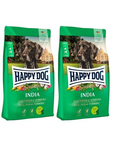 HAPPY DOG Sensible India 20 kg (2×10 kg) hrana vegetariana pentru caini, cu orez (2x10