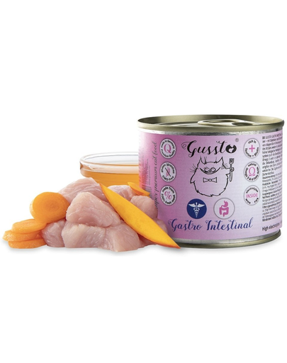 GUSSTO Vet Gastro Intestinal Afectiuni Gastrice 6×200 G Pisici