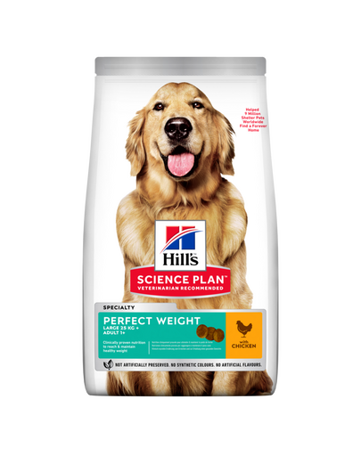 HILL'S Science Plan Adult 1+ Perfect Weight Large hrană uscată pentru câini de talie mare, cu pui 12 kg