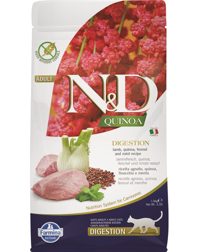 FARMINA N&D Quinoa Cat Digestion cu miel și fenicul 1.5 kg 1.5 imagine 2022