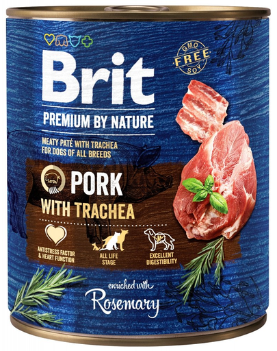 BRIT Premium By Nature 12 X 800 G Pachet Conserve Caini, Cu Porc