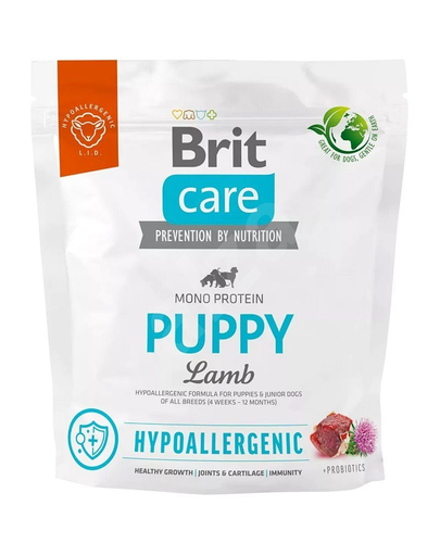 BRIT Care Hypoallergenic Puppy 1 Kg Hrana Uscata Pentru Catei, Hipoalergenica, Cu Miel