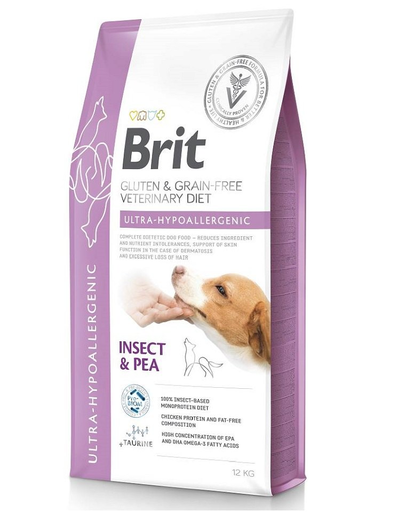 BRIT Veterinary Diets Dog Ultra-Hypoallergenic 12 kg hrana caini cu afectiuni dermatologice si digestive afecțiuni imagine 2022