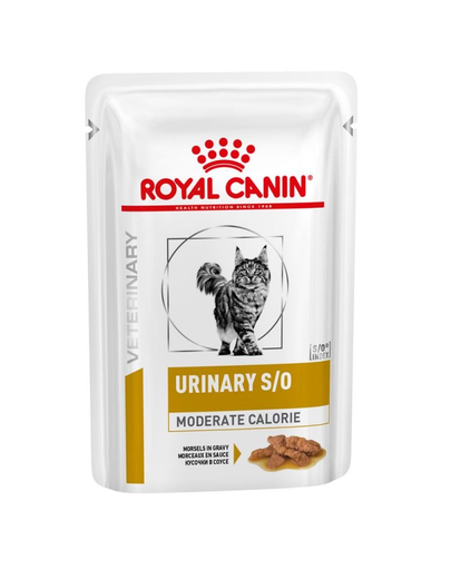ROYAL CANIN Veterinary Diet Feline Urinary S/O Moderate Calorie 48 X 85 Gr- Hrana Umeda Dietetica Cu Calorii Reduse Pentru Pisicile Cu Afectiuni Ale Tractului Urinar Inferior