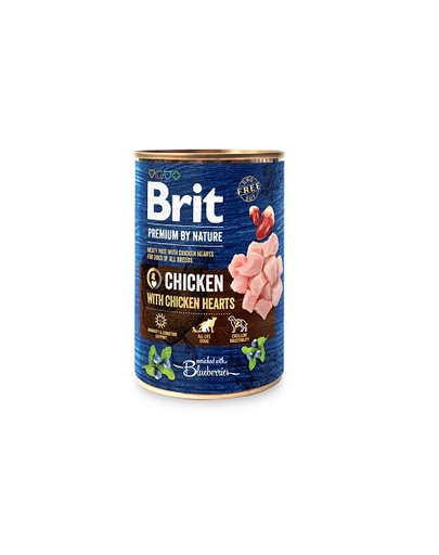 BRIT Premium By Nature Chicken&Hearts 24 X 400 G Hrana Umeda Pentru Caini, Cu Pui Si Inimi