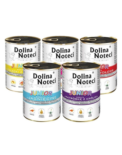 DOLINA NOTECI Premium Junior pentru catei, mix conserve 12x400g