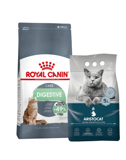 ROYAL CANIN Digestive Care hrana uscata pisica pentru confort digestiv 2 kg + ARISTOCAT nisip bentonita litiera 5 l GRATIS