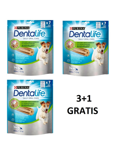 PURINA Dentalife Small Recompense Dentare Pentru Cainii Adulti De Talie Mica 115 G 3 + 1 GRATIS