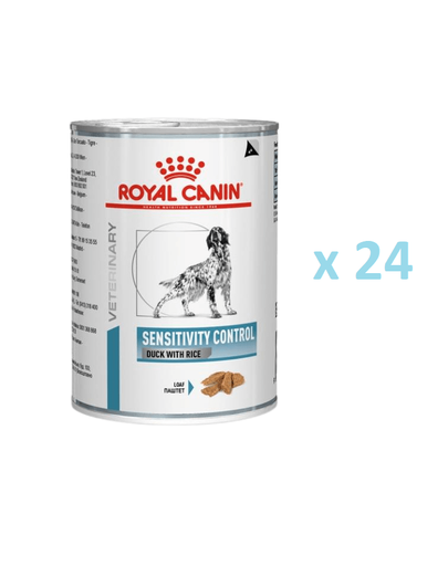 ROYAL CANIN Dog Sensitivity Control 24x420 g hrana umeda caini adulti cu reactii alimentare adverse, rata si orez