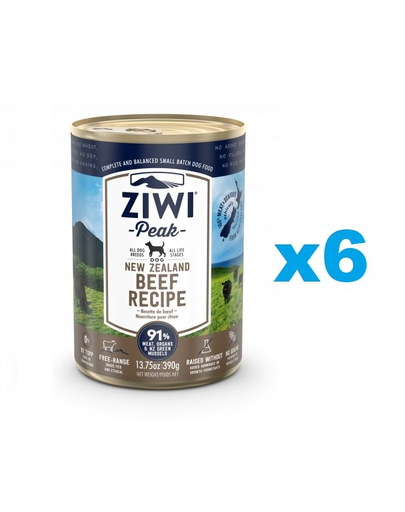 ZIWIPEAK Dog Beef cu vita, conserve caini 6×390 g