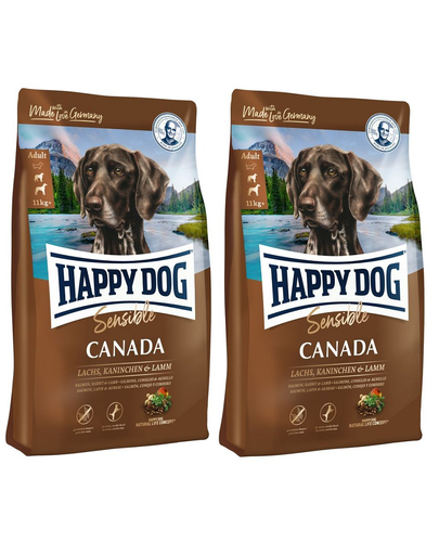 HAPPY DOG Supreme Canada iepure, miel si somon 8 kg(2 x 4 kg) hrana uscata caini cu nevoi energetice ridicate câini