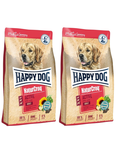 HAPPY DOG NaturCroq Active Adult 30 Kg (2×15 Kg) Hrana Caini Adulti Cu Activitate Fizica Crescuta
