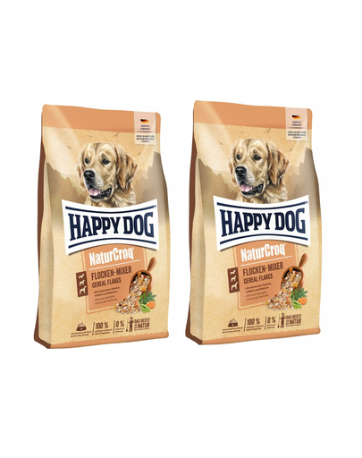 HAPPY DOG NaturCro Flocken Mixer 20 Kg (2×10 Kg) Fulgi Cereale Pentru Caini