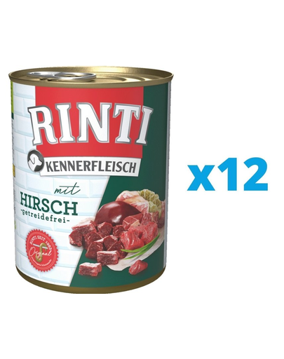 RINTI Kennerfleisch Venison hrana umeda caini adulti 12 x 800 g, cu vanat 800 imagine 2022