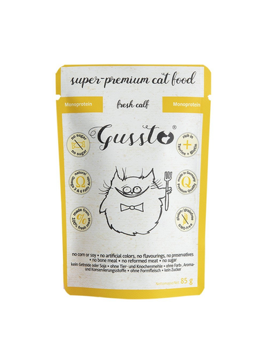 GUSSTO Cat Fresh Calf set plic hrana pisici 24×85 g cu vitel 24x85