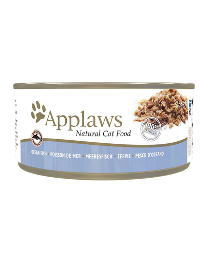 APPLAWS Cat Tin Ocean Fish 72x156g hrana pisici adulte, cu peste oceanic + capac pentru conserve SIMPLY FROM NATURE GRATIS