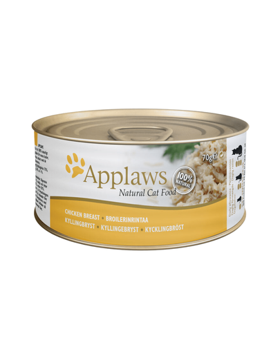  APPLAWS Cat Tin cu piept de pui hrana umeda pisici adulte 72x70g + capac conserva SIMPLY FROM NATURE GRATIS 