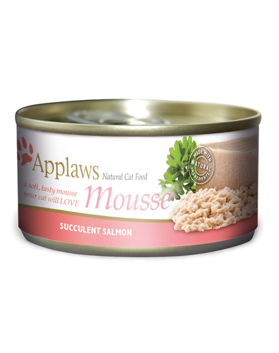  APPLAWS Cat Mousse Tin Salmon conserva pisici 72x70g cu somon + capac conserva SIMPLY FROM NATURE GRATIS 