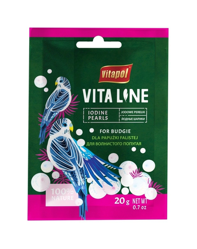 VITAPOL Vitaline Perle de iod pentru papagali ondulati 20 g