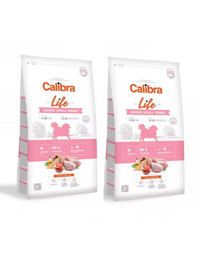 CALIBRA Dog Life Junior Small Breed Chicken hrana uscata hipoalergenica superpremium pentru caini juniori de talie mica 12 kg (2 x 6 kg)