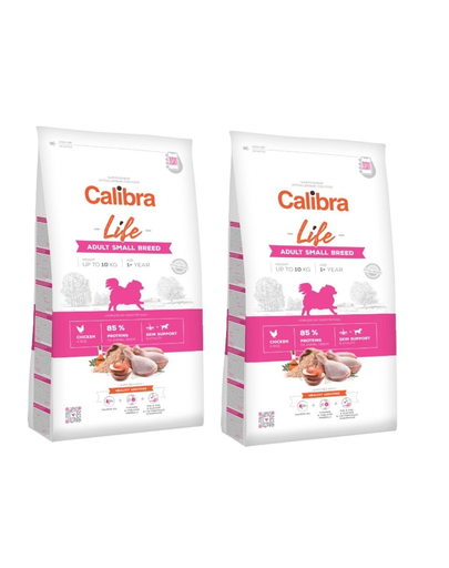 CALIBRA Dog Life Adult Small Breed Chicken Hrana Uscata Superpremium Pentru Caini Adulti Talie Mica 12 Kg (2 X 6 Kg)