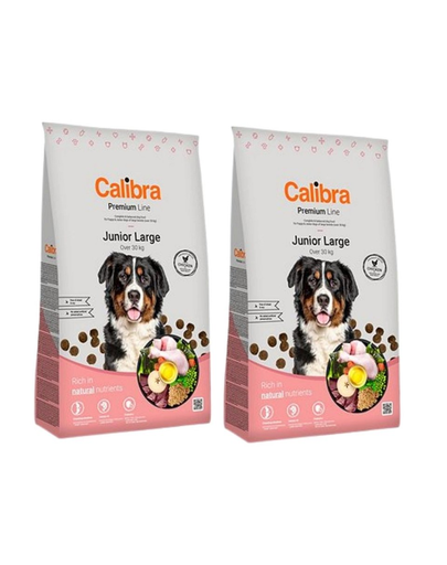 CALIBRA Dog Premium Line Junior Large hrana uscata completa pentru caini juniori de talie mare 24 kg (2 x 12 kg)