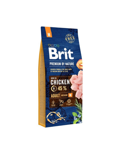 BRIT Premium By Nature Adult Medium M 15 kg + 6x400 g pachete conserve, curcan