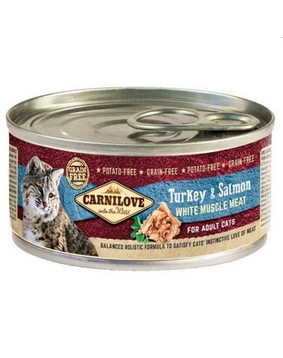 CARNILOVE Cat Turkey&Salmon 24 x 100 g hrana umeda pentru pisici, curcan si somon 100