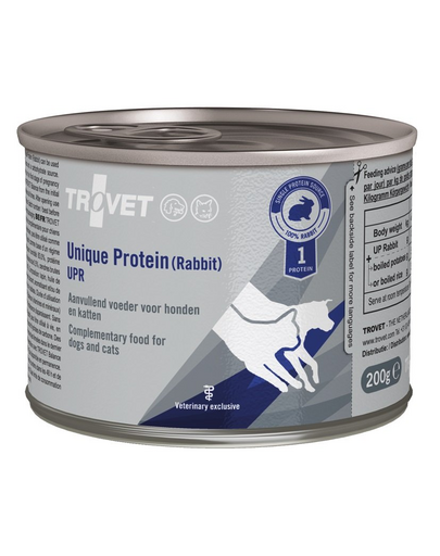 TROVET Unique Protein Rabbit UPR 6x200 g hrana caini si pisici, cu iepure