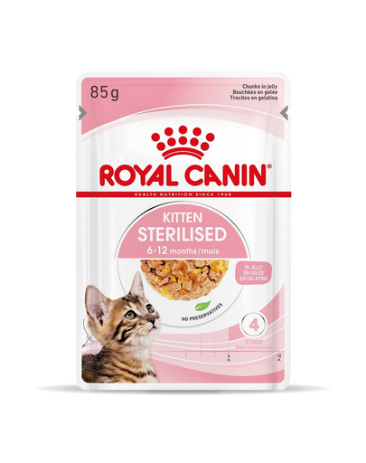 ROYAL CANIN Kitten Sterilised Hrana umeda pentru pisoi sterilizati, in aspic 24 x 85 g