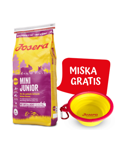 JOSERA Mini Junior hrana uscata caini juniori talie mica 15 kg + bol calatorie GRATIS