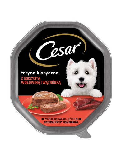 CESAR tava 150 g Hrana umeda completa pentru caini adulti, ficat si vita