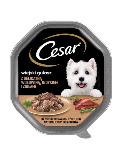 CESAR Hrana umeda caine150 g curcan, vita si ierburi aromatice in sos