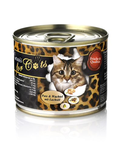 O’CANIS Hrana umeda pentru pisici, cu curcan, prepelita si ulei de somon 200 g 200 imagine 2022