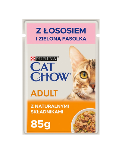 CAT CHOW Plic hrana umeda pisici, cu somon si fasole verde 85 g Cat imagine 2022