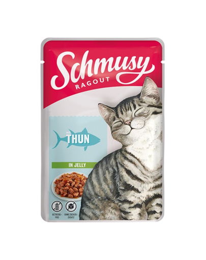 SCHMUSY RAGOUT Plic pentru pisici, cu ton in aspic 100 g