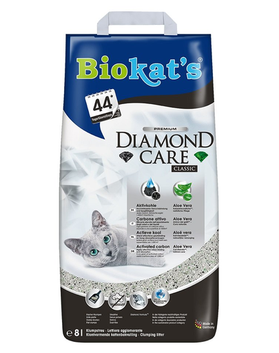 BIOKAT\'S Diamond Care Classic 8 L nisip pentru litiera pisici, din bentonita
