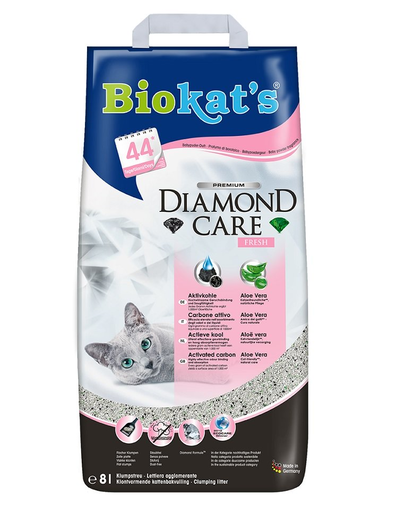  BIOKAT'S Diamond Care Fresh 8 L nisip pentru pisici, din bentonita parfumata 