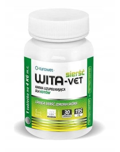 EUROWET Wita-Vet vitamine pentru blana pisicilor, 30 tablete