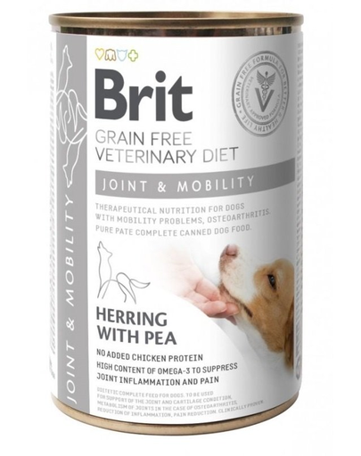 BRIT Veterinary Diet Dog Joint & Mobility aliment pentru articulatiile cainilor 12×400 g 12x400
