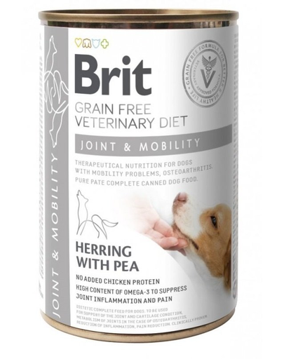 BRIT Veterinary Diet Dog Joint & Mobility Aliment Pentru Articulatiile Cainilor 12×400 G