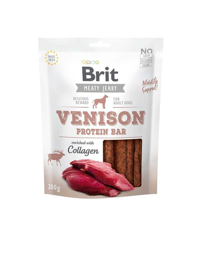  BRIT Jerky Snack Venison Protein bar recompensa pentru caini 200 g cu vanat 