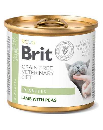 BRIT Veterinary Diet Diabetes Lamb&Pea Hrana Pisici Cu Diabet 12×200 G