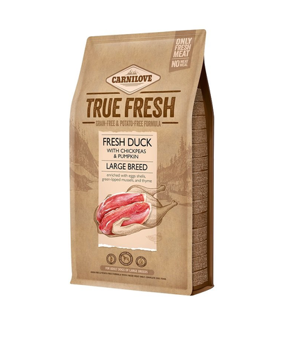 CARNILOVE True Fresh Duck Large Breed Hrana Pentru Caini Adulti Rase Mari 11,4 Kg Cu Rata