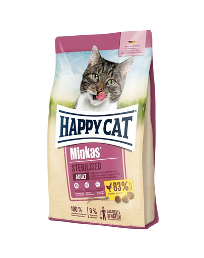 HAPPY CAT Hrana uscata pentru pisici adulte sterilizate, cu pui, 10 kg